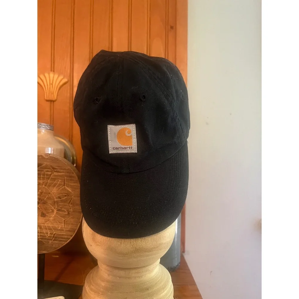 Carhartt Childs Black Cotton Canvas Baseball Cap Adjustable Youth Hat Logo Patch